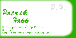 patrik happ business card
